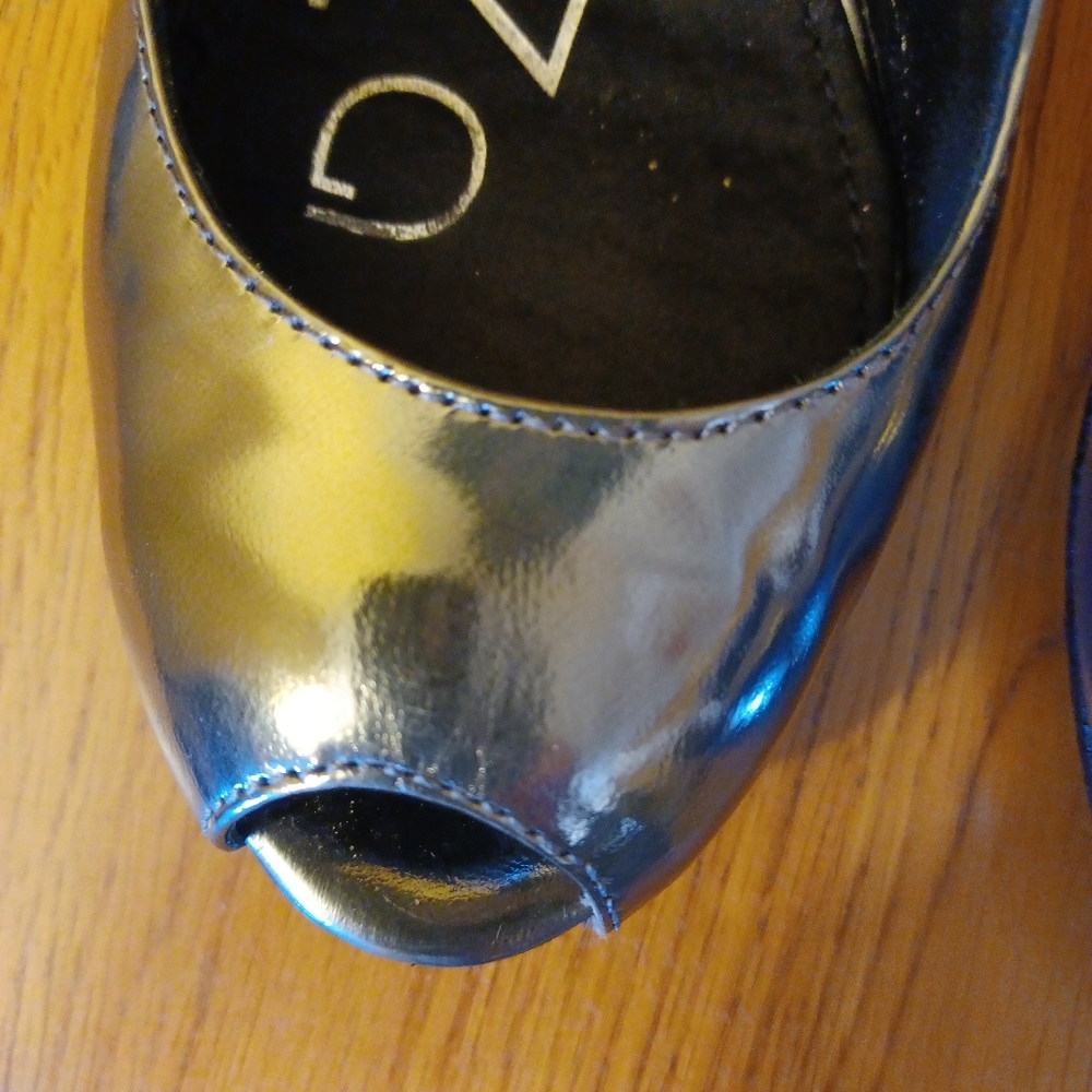 Apepazza silver/pewter open toed wedges - Picture 3 of 11